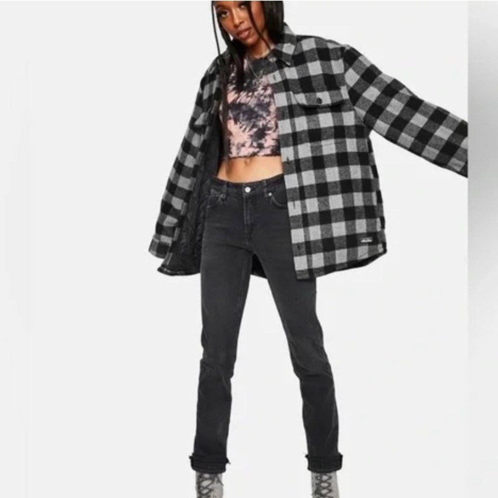 Free People Black Denim Capri Cuffed Jeans